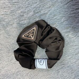 Prada Black Satin Hair Scrunchie